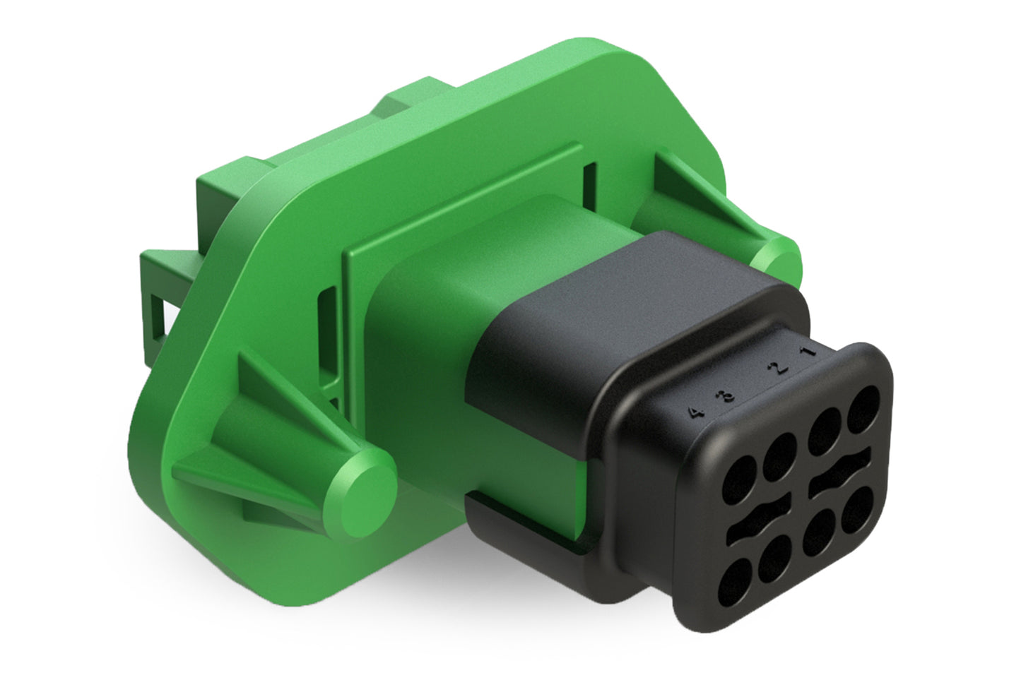 AT04-08PC-PM15 8 Position Receptacle, Pin, Panel Mount, Key C, Self-Threading, Strain Relief