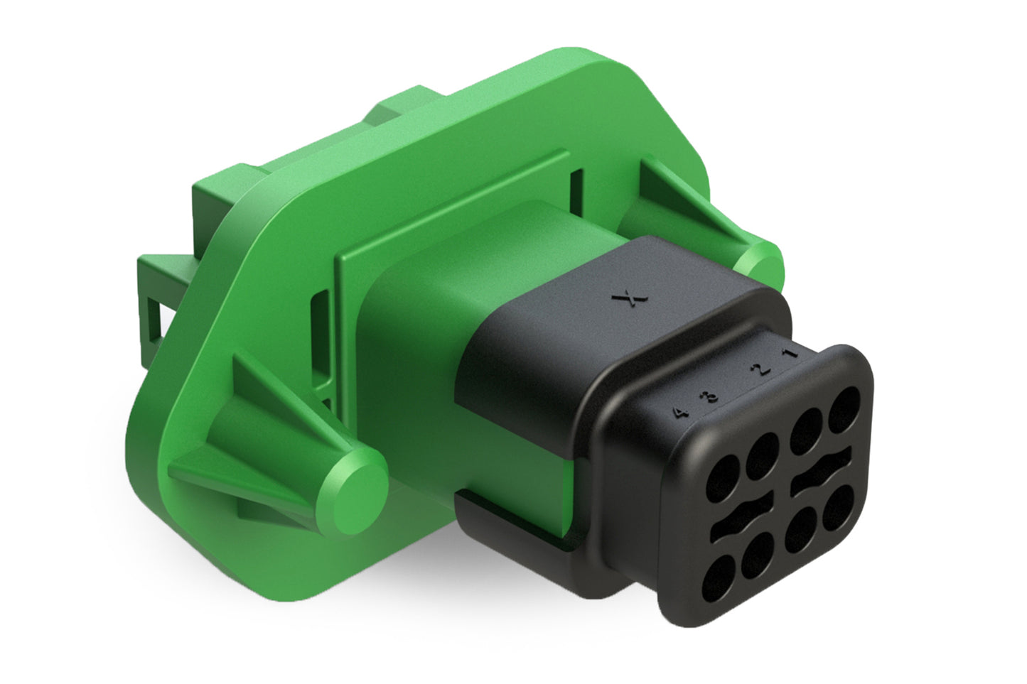 AT04-08PC-PM16 8 Position Receptacle, Pin, Panel Mount, Key C, Self-Threading, Reduced Diameter Seal, Strain Relief