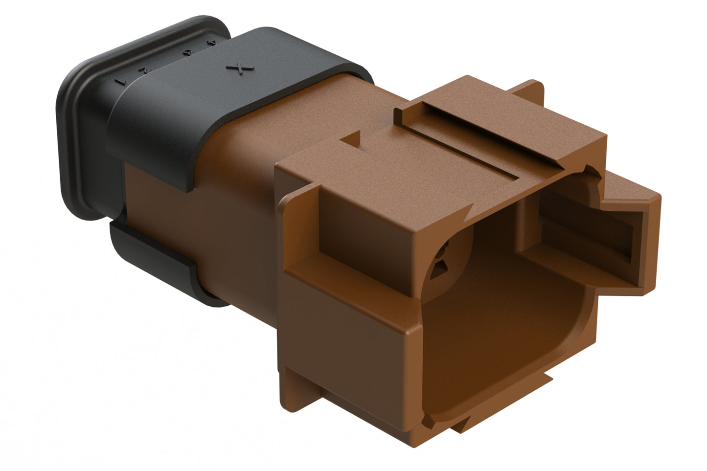 AT04-08PC-SRBR 8 position receptacle with strain relief endcap, Pin. Key position C, brown