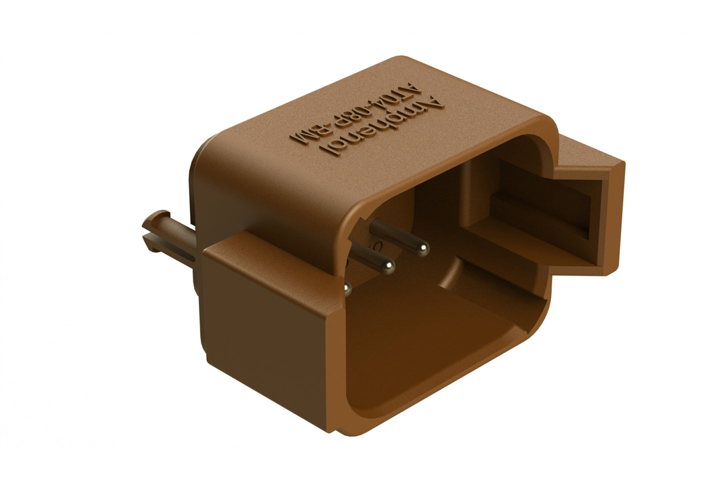 AT04-08PD-BM04 8 Position PCB Flangeless (Snap Fit) Board Mount Receptacle, Pin, Nickel Contact Plating, Potting, Brown