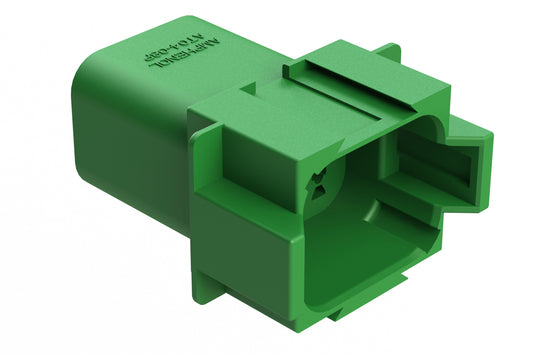 AT04-08PD-GRN 8-Way Receptacle, Male Connector with D Position Key, Green