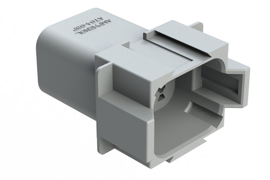 AT04-08PD-GRY 8-Way Receptacle, Male Connector with D Position Key, Grey