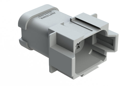 AT04-08PD-MMGRY 8-Way Receptacle, Male Connector with D Position Key, Reduced Diameter Seal (E-Seal) and End Cap, Grey