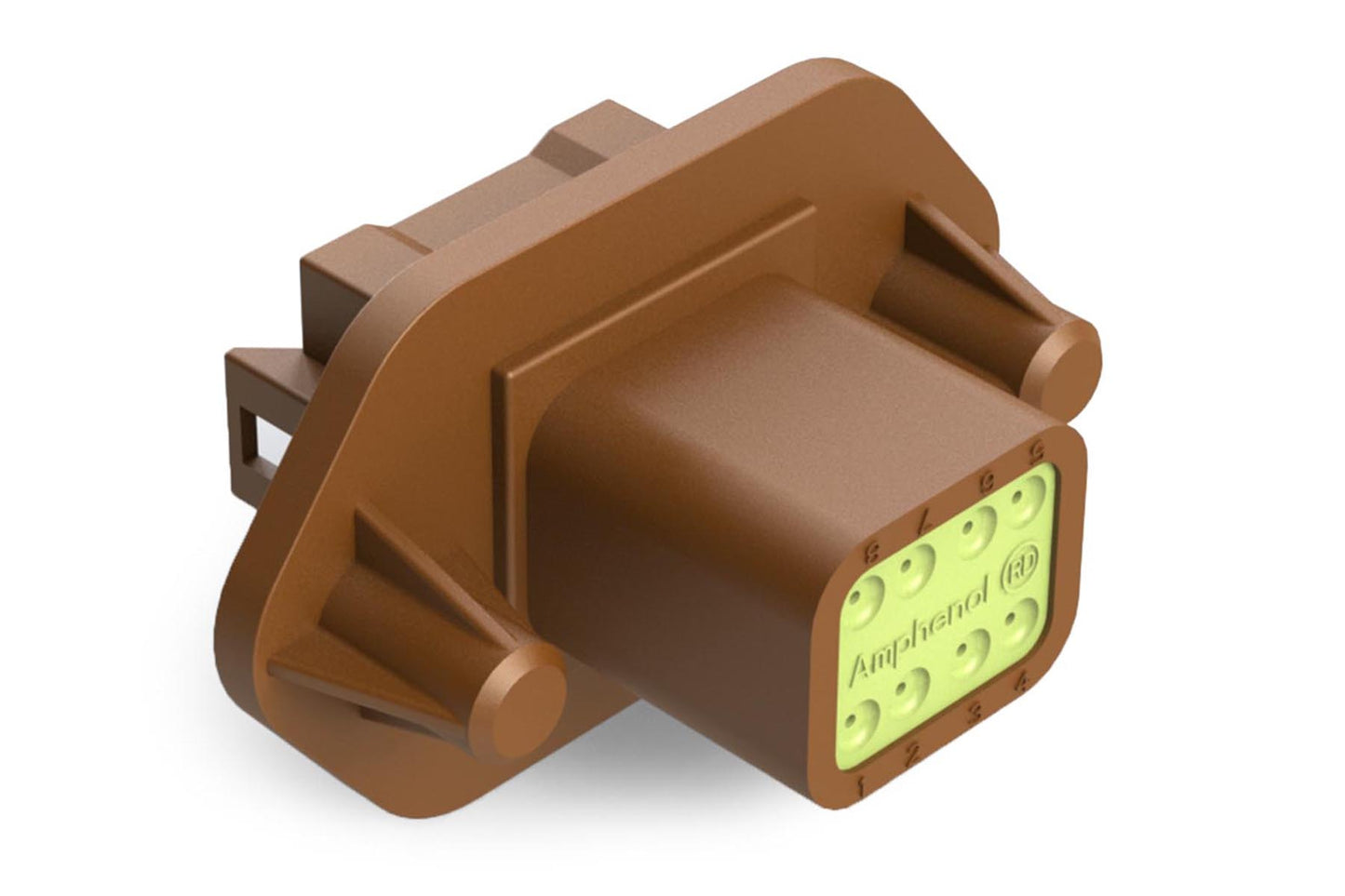 AT04-08PD-PM12 8 Position Receptacle, Pin, Nickel, Panel Mount, Self-Threading, Reduced Diameter Seal, Keyed D