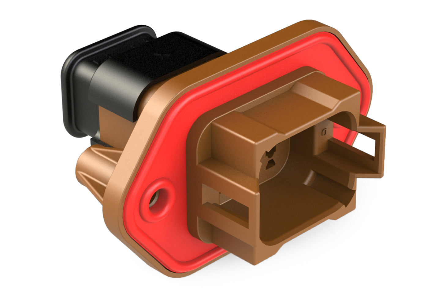 AT04-08PD-PM15 8 Position Receptacle, Pin, Panel Mount, Key D, Self-Threading, Strain Relief