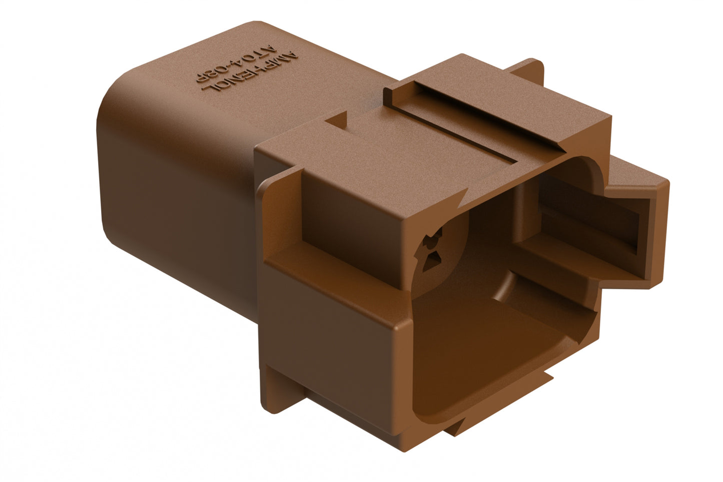 AT04-08PD 8-Way Receptacle, Male Connector with D Position Key, Brown. DT04-08PD