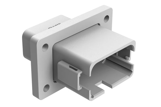 AT04-12PA-BL04 12 Position Receptacle Flange Mount Connector, Pin, Grey, Keyed A, Enhanced Key. DT04-12PA-BL04
