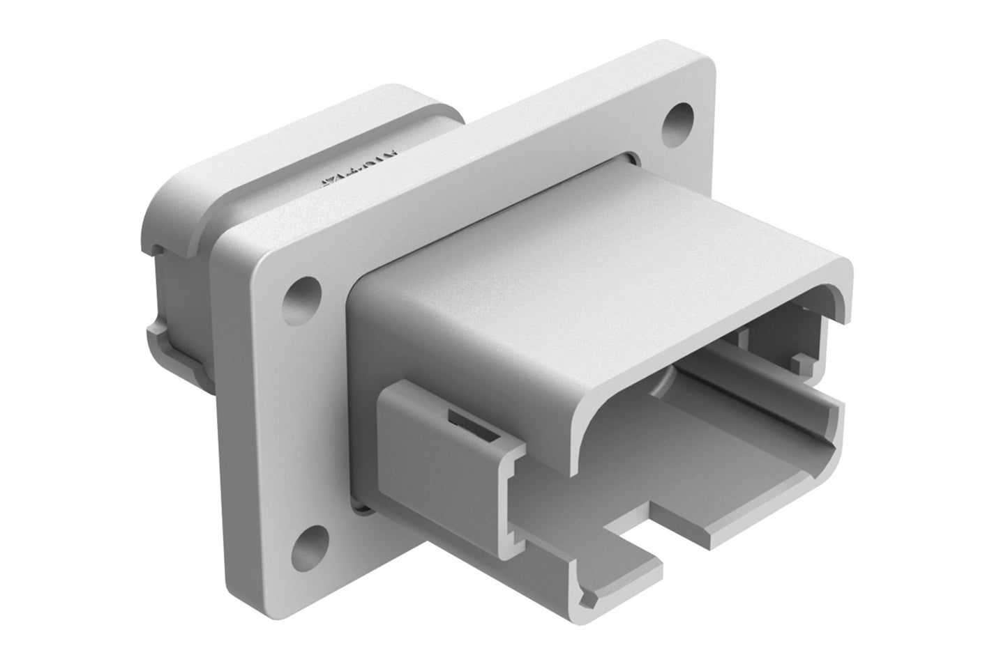 AT04-12PA-BL05 12 Position Receptacle Flange Mount Connector, Pin, Grey, Keyed A, Enhanced Key, with Endcap. DT04-12PA-BL05