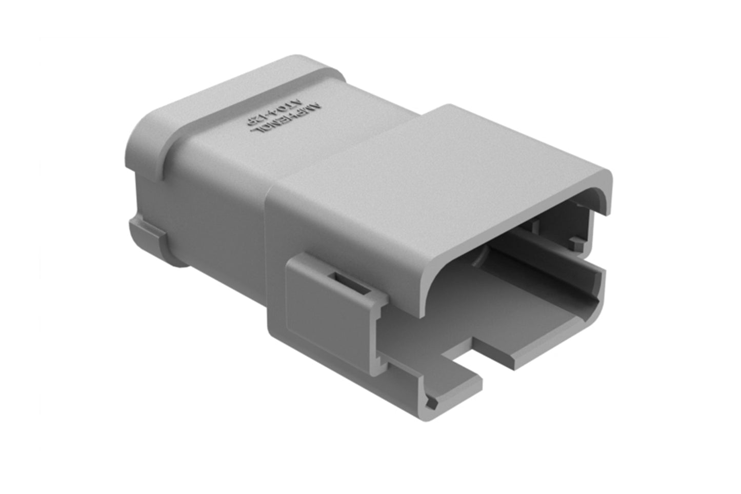 AT04-12PA-P016 12-way receptacle, (1) 12 Pin busbar=78 amps, gold plating, keyed A, grey. Contacts included. DT04-12PA-P016