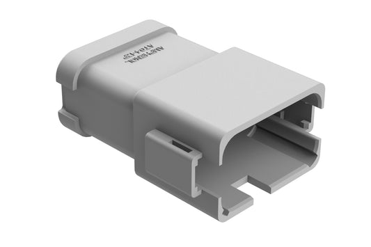 AT04-12PA-P030 12-way receptacle, (4) 3 Pin busbar=13 amps, nickel plating, keyed A, grey. Contacts included. DT04-12PA-P030