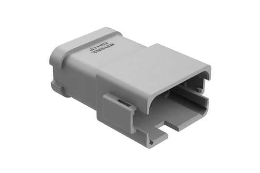 AT04-12PA-P031 12-way receptacle, (4) 3 Pin busbar=13 amps, gold plating, keyed A, grey. Contacts included. DT04-12PA-P031