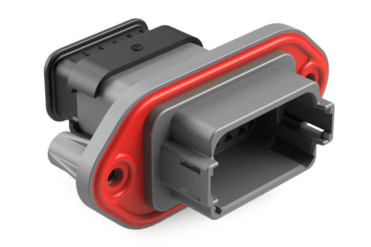 AT04-12PA-PM16 12 Position Receptacle, Pin, Panel Mount, Key A, Self-Threading, Reduced Diameter Seal, Strain Relief