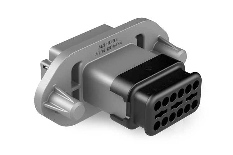 AT04-12PA-PM16 12 Position Receptacle, Pin, Panel Mount, Key A, Self-Threading, Reduced Diameter Seal, Strain Relief