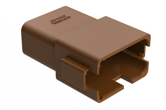 AT04-12PB-BRN 12-Way Receptacle, Male Connector with B Position Key and Extended Shroud, Brown