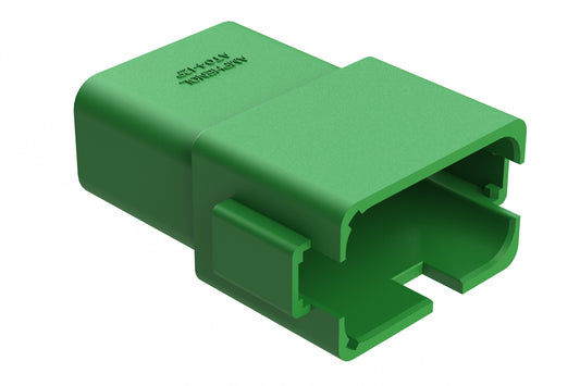 AT04-12PB-GRN 12-Way Receptacle, Male Connector with B Position Key and Extended Shroud, Green