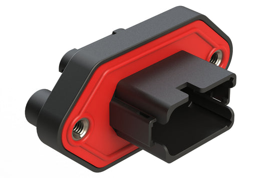 AT04-12PB-LE21 12 Position Panel Mount Receptacle, Keyed B, Enhanced Shroud, Reduced Diameter Seal, Endcap, Black. DT04-12PB-LE21