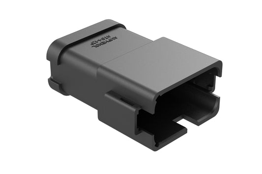 AT04-12PB-P021 12-way receptacle, (1) 12 Pin busbar=78 amps, nickel plating, keyed B black. Contacts included. DT04-12PB-P021