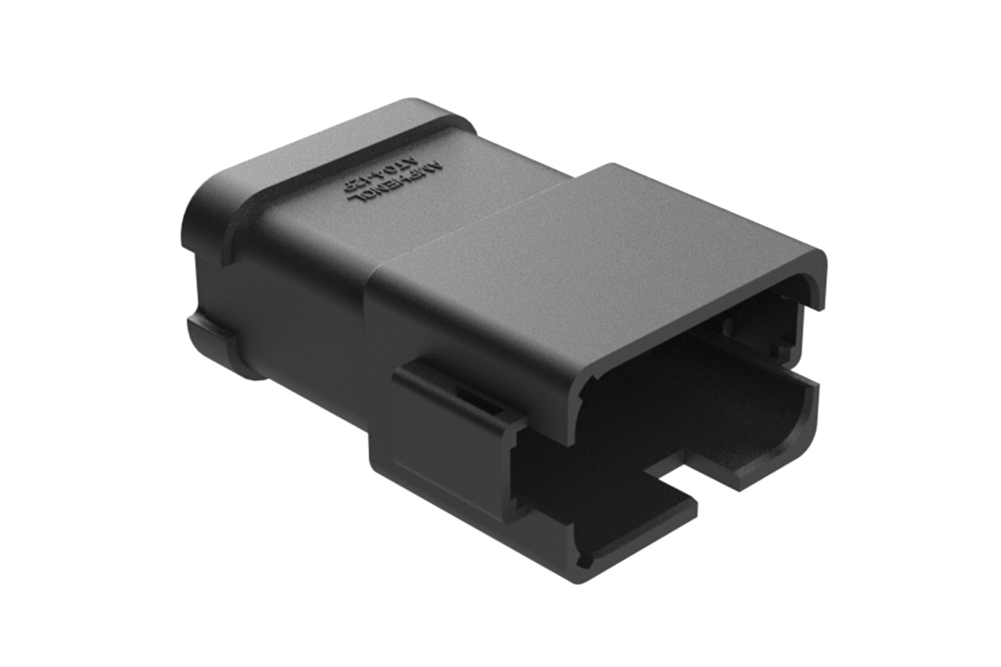 AT04-12PB-P075 12-way receptacle, (3) 4 Pin busbar=26 amps, nickel plating, keyed B, black. Contacts included. DT04-12PB-P075