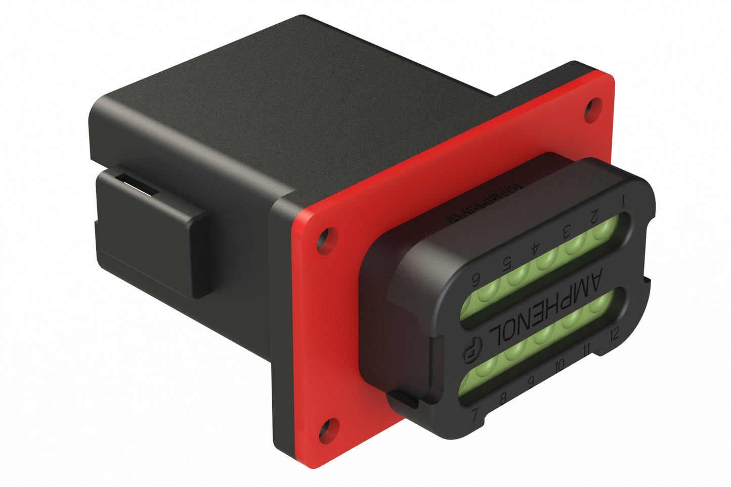 AT04-12PB-PM02-EC01 12 Position Panel Mount Receptacle, Pin, Keyed B, Reduced Diameter Seal, End Cap