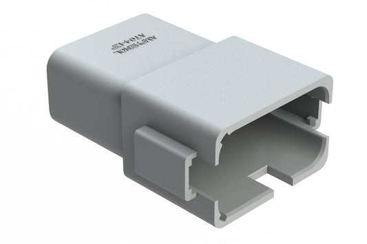AT04-12PB-RDGRY 12-Way Receptacle, Male Connector with B Position Key, Extended Shroud, Reduced Diameter Seal (E-Seal), Grey