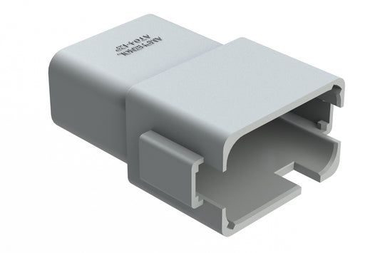AT04-12PC-GRY 12-Way Receptacle, Male Connector with C Position Key and Extended Shroud, Grey