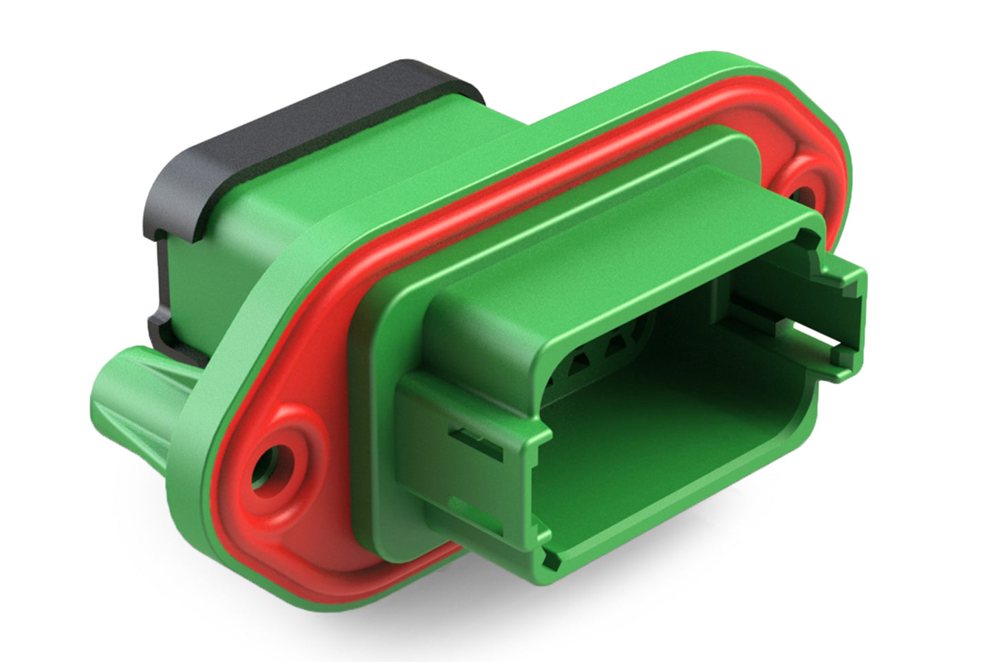 AT04-12PC-PM14 12 Position Receptacle, Pin, Nickel, Panel Mount, Self-Threading, Reduced Diameter Seal, Cap, Keyed C. DT04-12PC-CL11