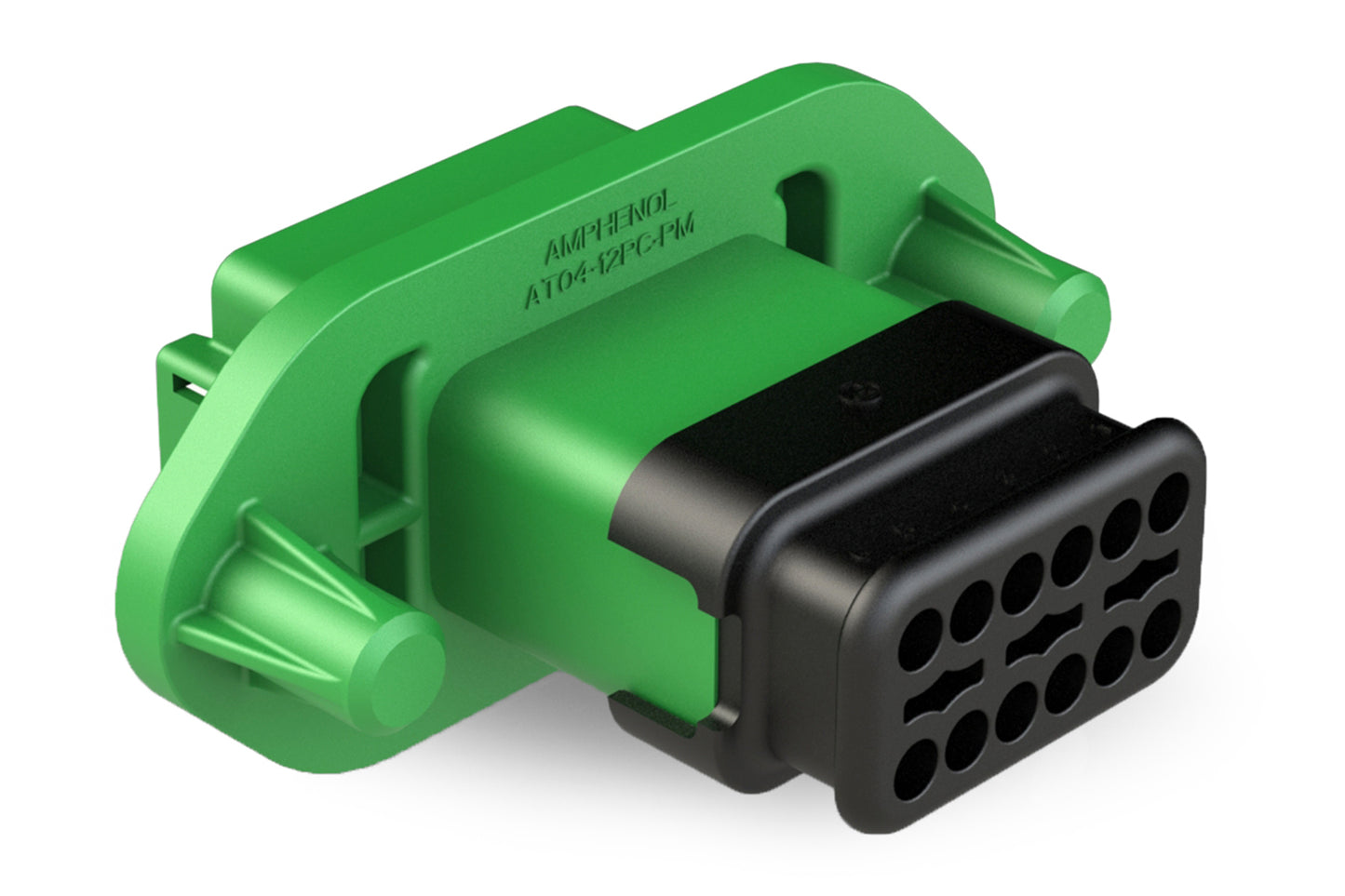 AT04-12PC-PM16 12 Position Receptacle, Pin, Panel Mount, Key C, Self-Threading, Reduced Diameter Seal, Strain Relief