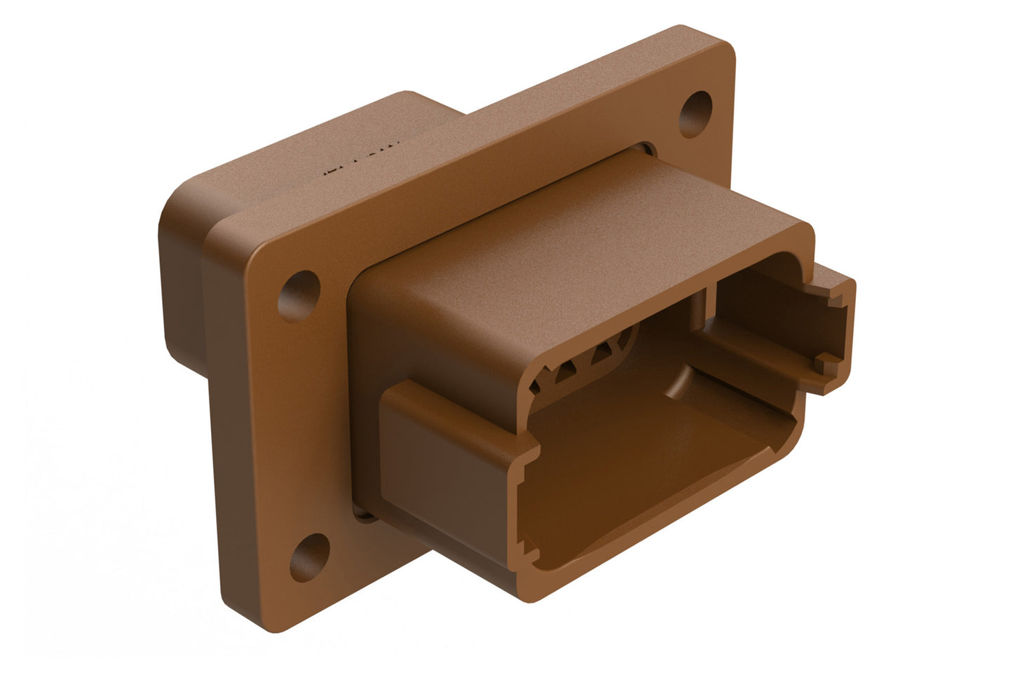 AT04-12PD-CL03 12 Position Receptacle Flange Mount Connector, Pin, Brown, Keyed D, Reduced Diameter Seal. DT04-12PD-CL03