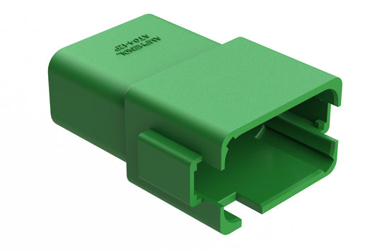 AT04-12PD-GRN 12-Way Receptacle, Male Connector with D Position Key, Extended Shroud, Green