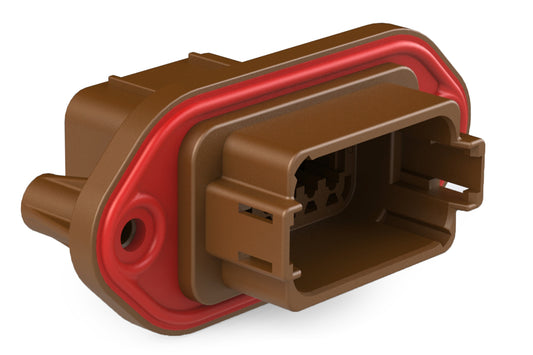 AT04-12PD-PM12 12 Position Receptacle, Pin, Nickel, Panel Mount, Self-Threading, Reduced Diameter Seal, Keyed D