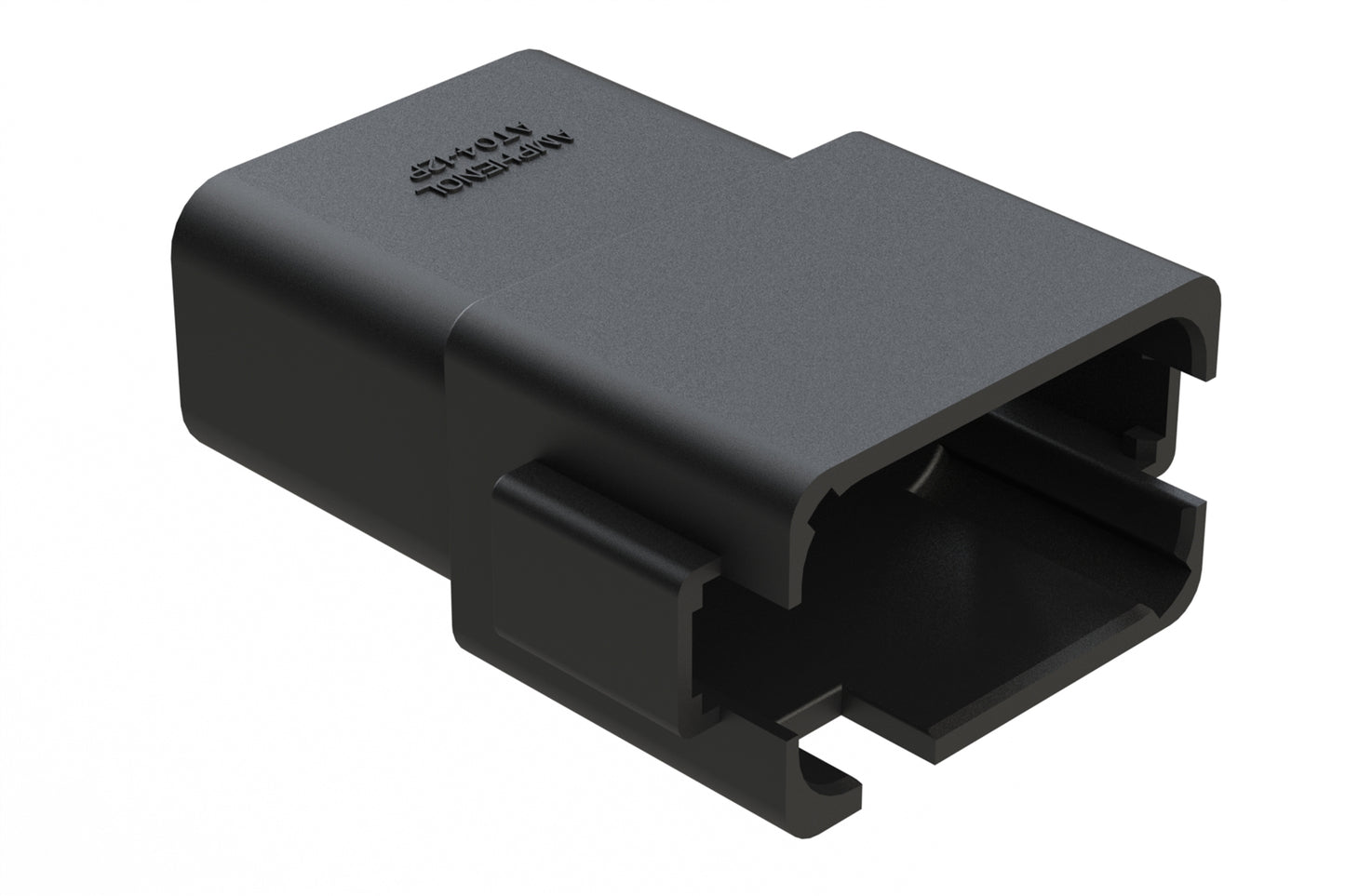 AT04-12PD-RDBLK 12-Way Receptacle, Male Connector with D Position Key, Extended Shroud, Reduced Diameter Seal (E-Seal), Black