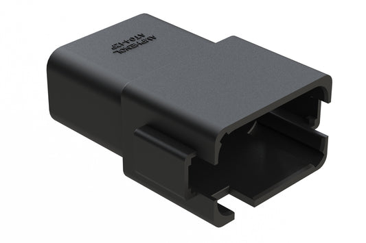 AT04-12PD-RDBLK 12-Way Receptacle, Male Connector with D Position Key, Extended Shroud, Reduced Diameter Seal (E-Seal), Black