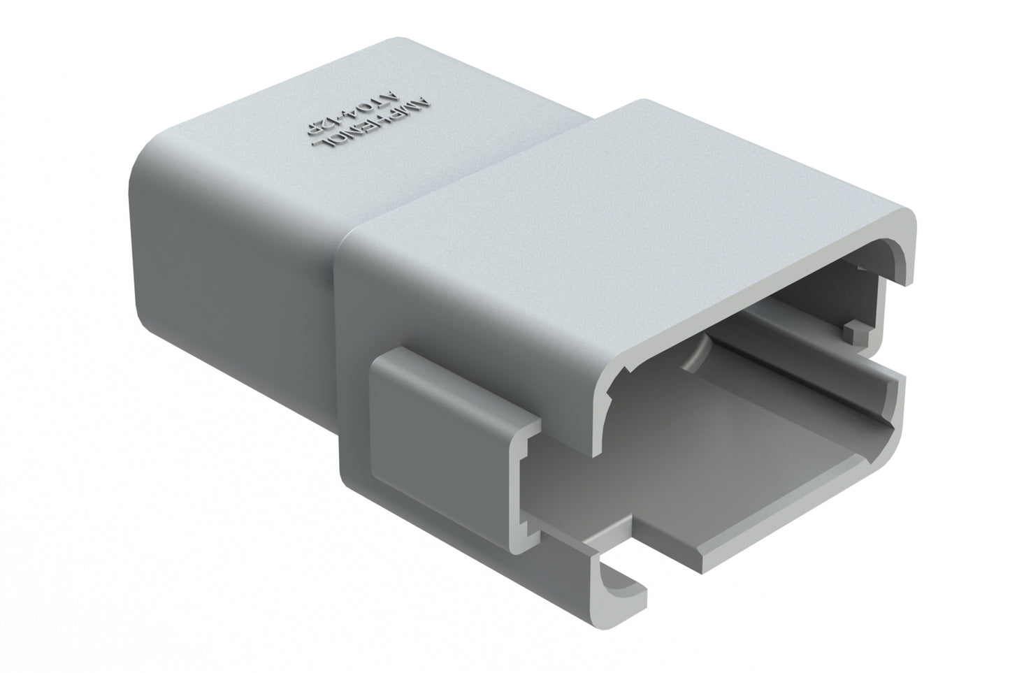 AT04-12PD-RDGRY 12-Way Receptacle, Male Connector with D Position Key, Extended Shroud, Reduced Diameter Seal (E-Seal), Grey