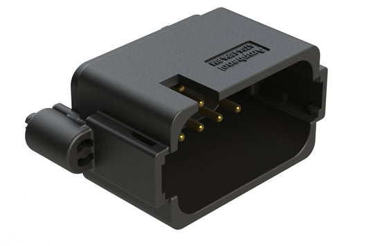 AT04-18PA-BM02BK 18 Position PCB Board Mount Receptacle, Straight, Gold Plated Contacts, Snap-Fit, Potted, Keyed A, Black