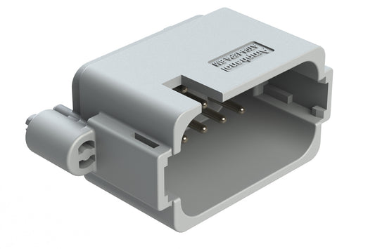 AT04-18PA-BM04 18 Position PCB Board Mount Receptacle, Straight, Nickel Plated Contacts, Snap-Fit, Potted, Keyed A, Grey