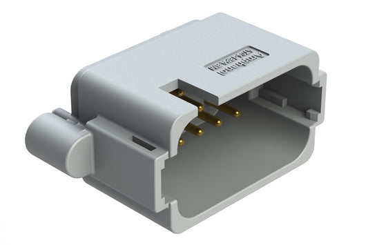 AT04-18PA-BM11 18 Position PCB Receptacle, Flangeless, Self-Threading, Keyed A, Gold Plated Contacts Included, Grey Body