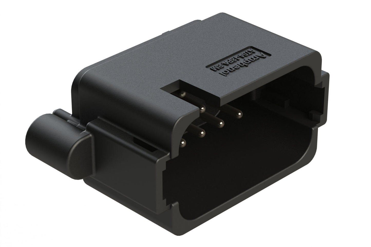 AT04-18PA-BM14BK 18 Position PCB Receptacle, Flangeless, Self-Threading, Keyed B, Nickel Plated Contacts Included, Potted, Black Body