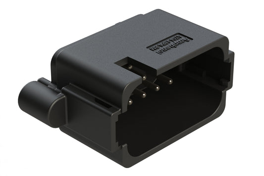 AT04-18PA-BM14BK 18 Position PCB Receptacle, Flangeless, Self-Threading, Keyed B, Nickel Plated Contacts Included, Potted, Black Body