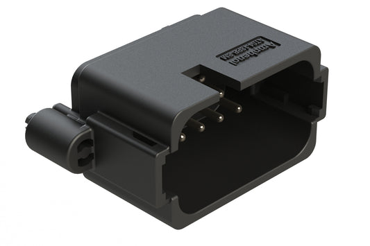 AT04-18PB-BM03 18 Position PCB Board Mount Receptacle, Straight, Nickel Plated Contacts, Snap-Fit, Keyed B, Black