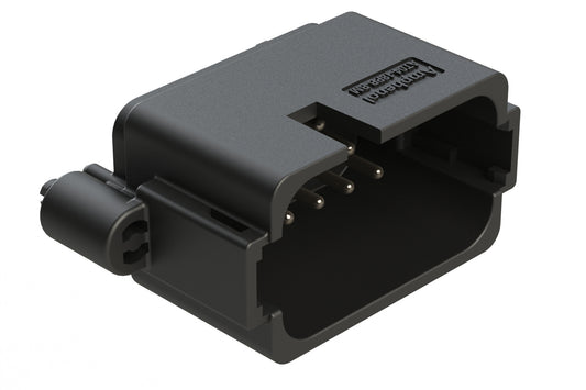 AT04-18PB-BM04 18 Position PCB Board Mount Receptacle, Straight, Nickel Plated Contacts, Snap-Fit, Potted, Keyed B, Black