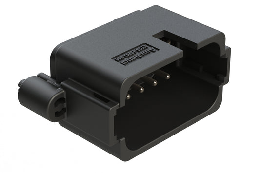 AT04-18PD-BM03BK 18 Position PCB Board Mount Receptacle, Straight, Nickel Plated Contacts, Snap-Fit, Keyed D, Black