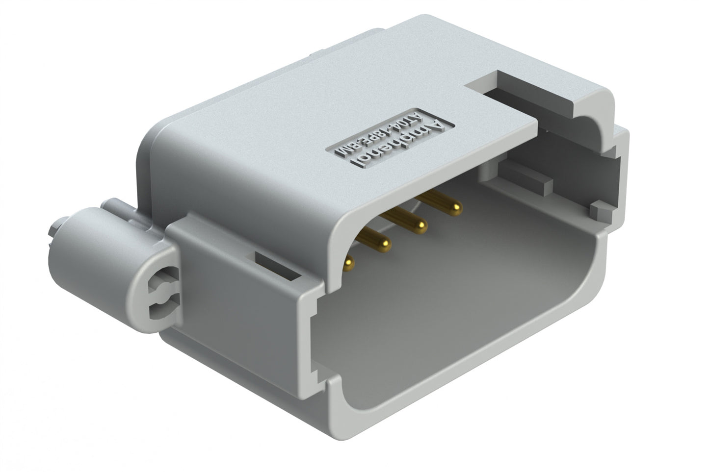 AT04-18PE-BM01 18 Position PCB Board Mount Receptacle, Straight, Gold Plated Contacts, Snap-Fit, Keyed E, Grey