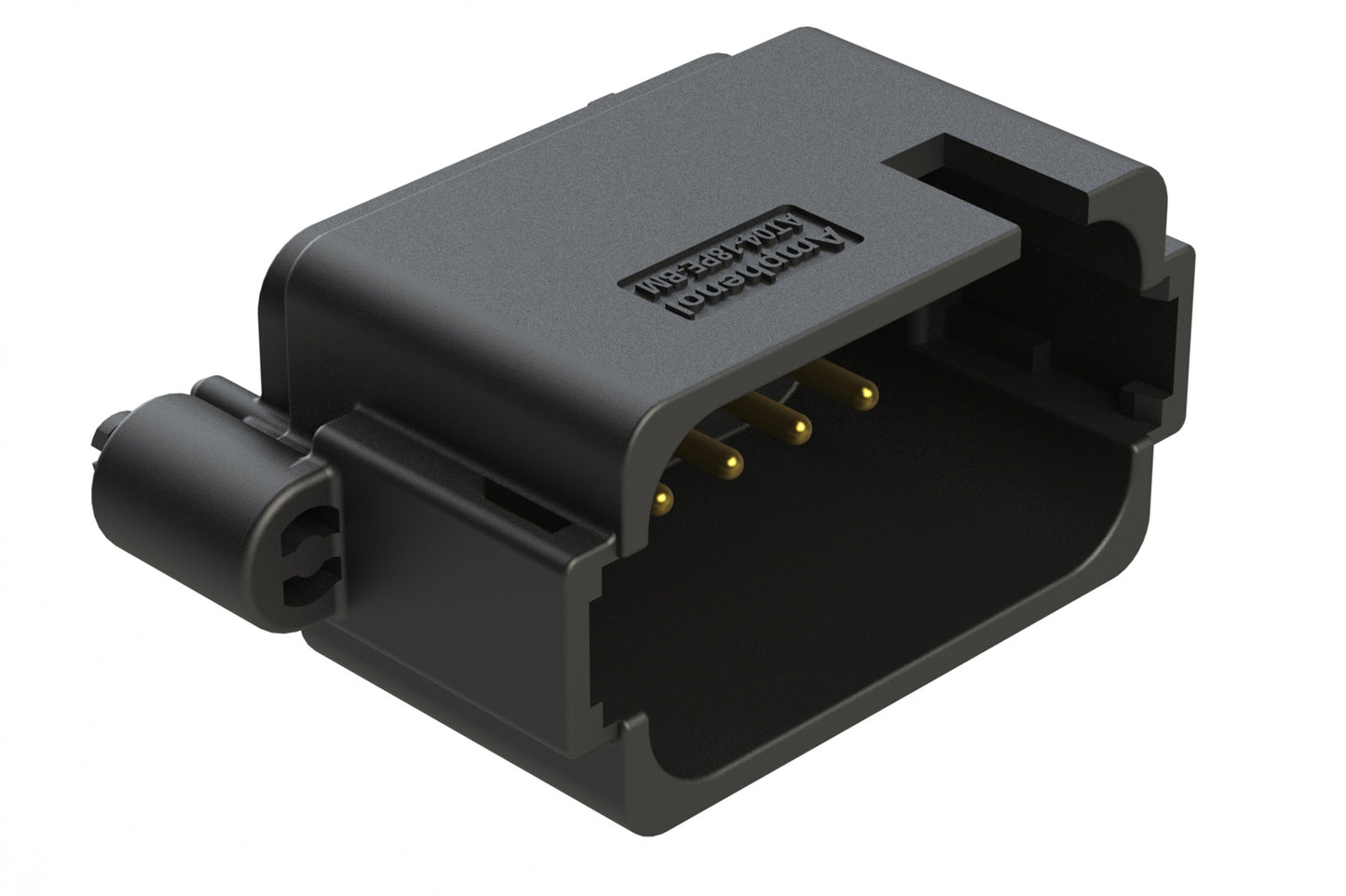 AT04-18PE-BM01BK 18 Position PCB Board Mount Receptacle, Straight, Gold Plated Contacts, Snap-Fit, Keyed E, Black