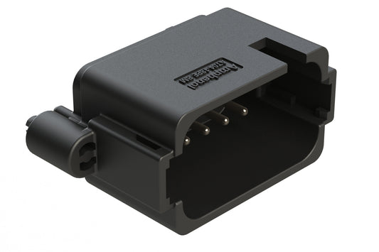 AT04-18PE-BM03BK 18 Position PCB Board Mount Receptacle, Straight, Nickel Plated Contacts, Snap-Fit, Keyed E, Black