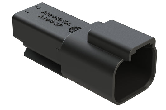 AT04-2P-BLK 2-Way Receptacle, Male Connector, Black. DT04-2P-E004