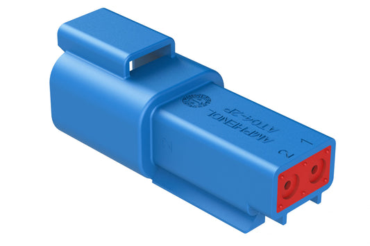 AT04-2P-BLU 2-Way Receptacle, Male Connector, Blue