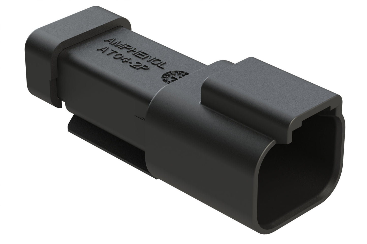 AT04-2P-EC01BLK 2-Way Receptacle,Male Connector with End Cap, Black. DT04-2P-E005