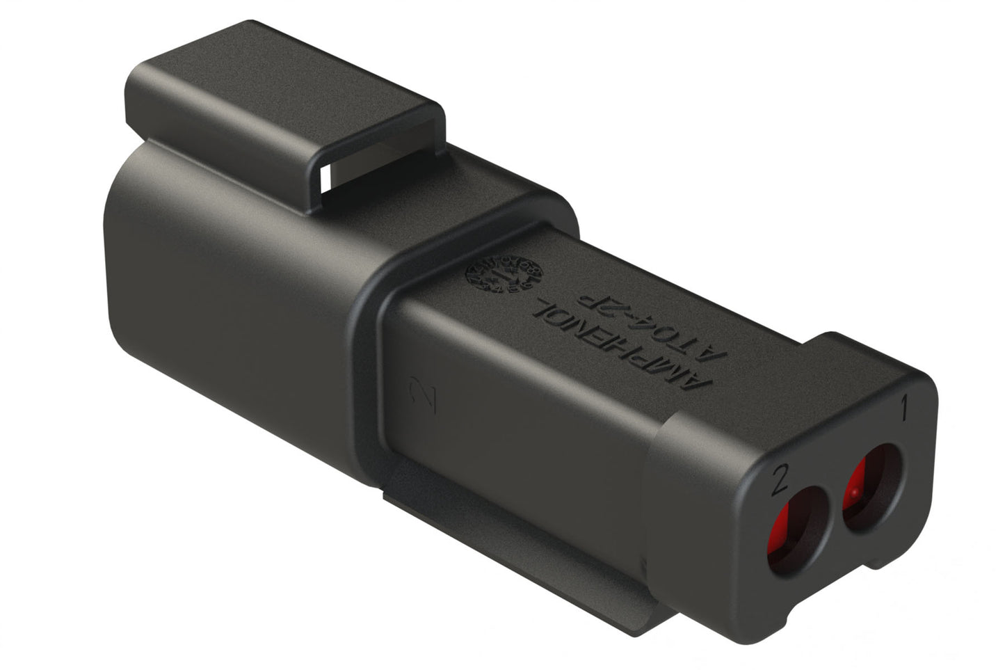 AT04-2P-EC01BLK 2-Way Receptacle,Male Connector with End Cap, Black. DT04-2P-E005