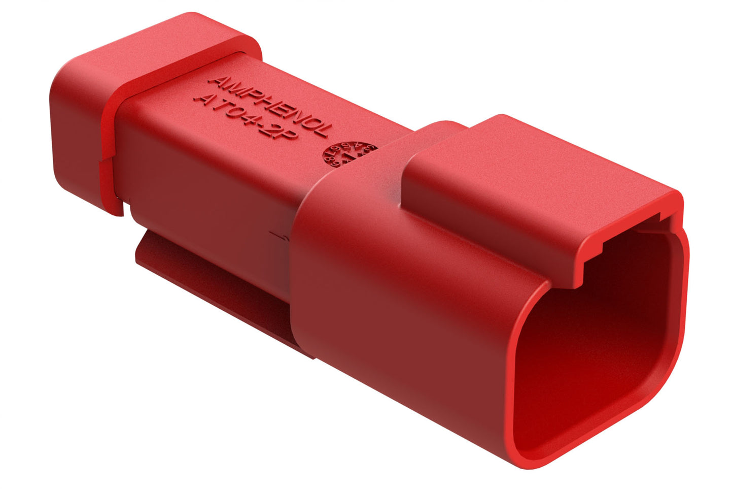 AT04-2P-EC01RED 2-Way Receptacle, Male Connector with End Cap, Red