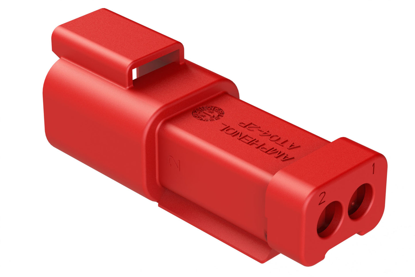 AT04-2P-EC01RED 2-Way Receptacle, Male Connector with End Cap, Red